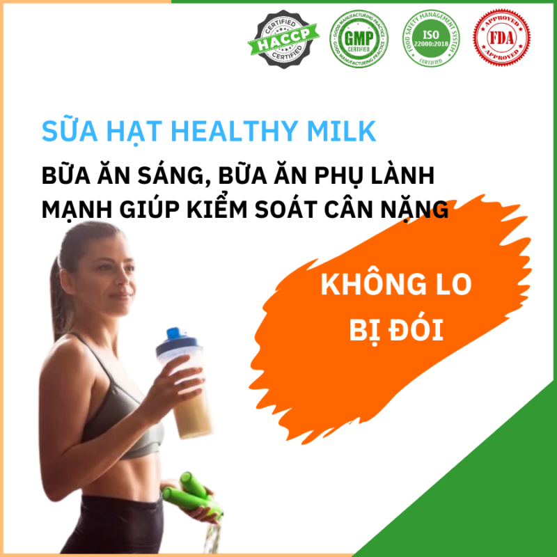 sữa hạt healthy milk, bữa ăn hỗ trợ giảm cân