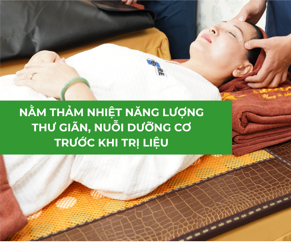 làm mềm cơ trước khi trị liệu bằng thảm đá năng lượng